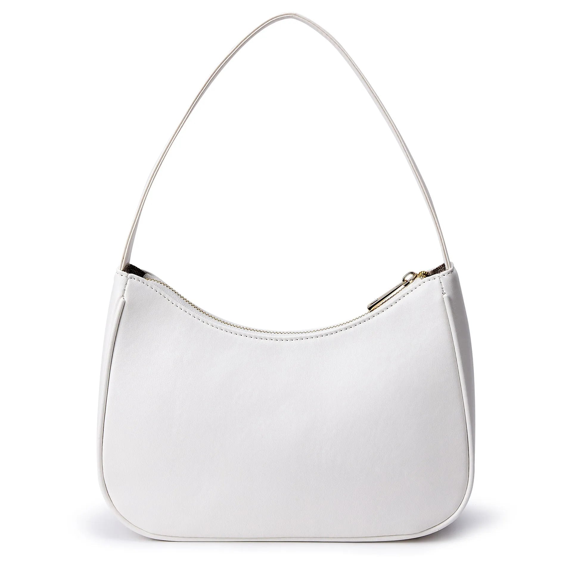 Retro style waterproof shoulder bag in PU leather with adjustable strap, shown in apricot colour