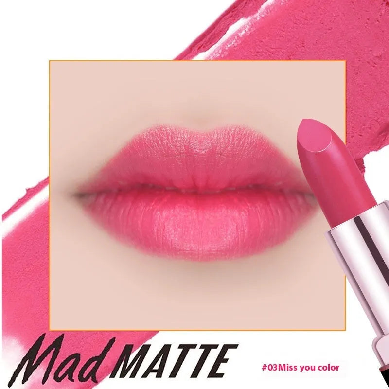 Fey Beauty Cameo Brown nude moisturising lipstick bullet, 3.8g, shown with no stain on a white cup.