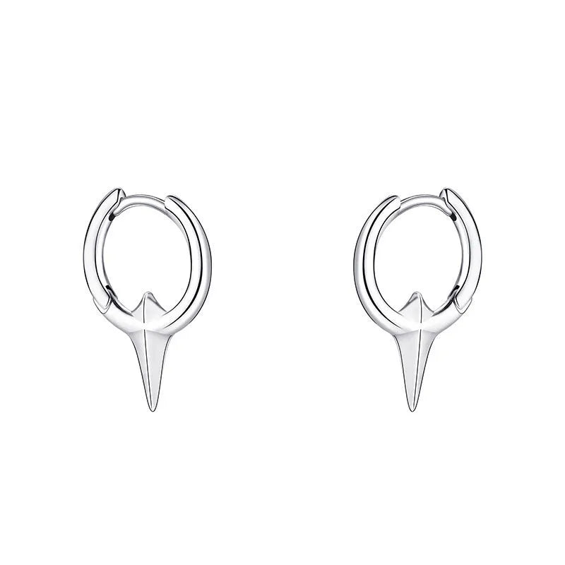 Geometric star ear clips for women with electroplated copper and white gold plating