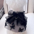 Black gauze princess tulle skirt pet costume for small dogs and cats on size chart