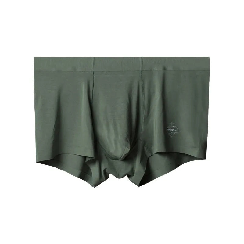 Seamless modal men's underwear in mid waist design showing white, pink and green colour options