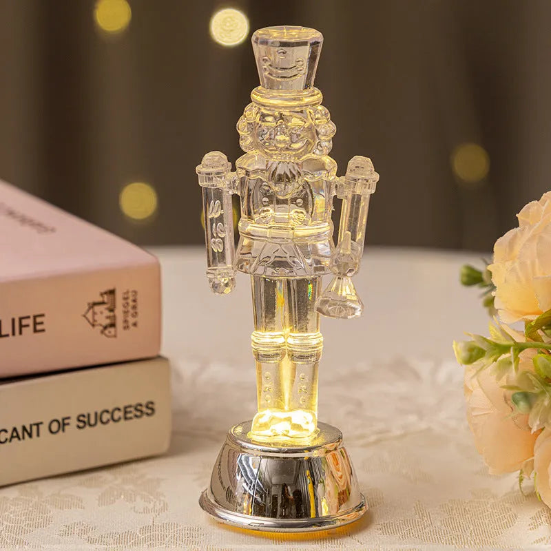 Transparent plastic walnut soldier nutcracker Christmas desktop ornament