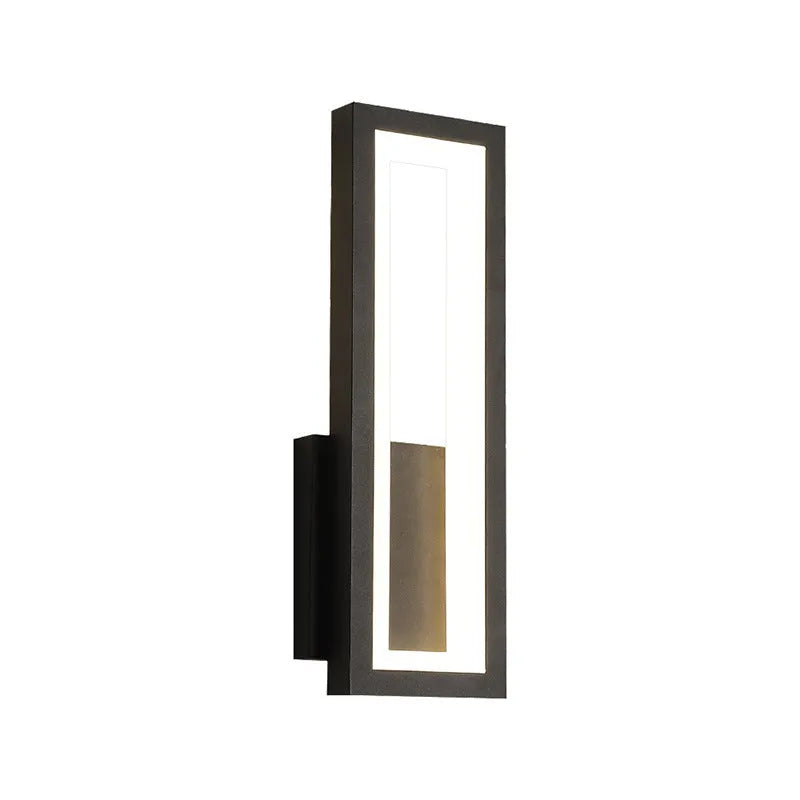 Modern corridor wall light in black finish with PVC lampshade and wall mounting