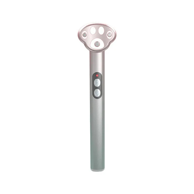 Gradient pink cat's paw shaped eye massager with micro-current vibration and colour light functions.