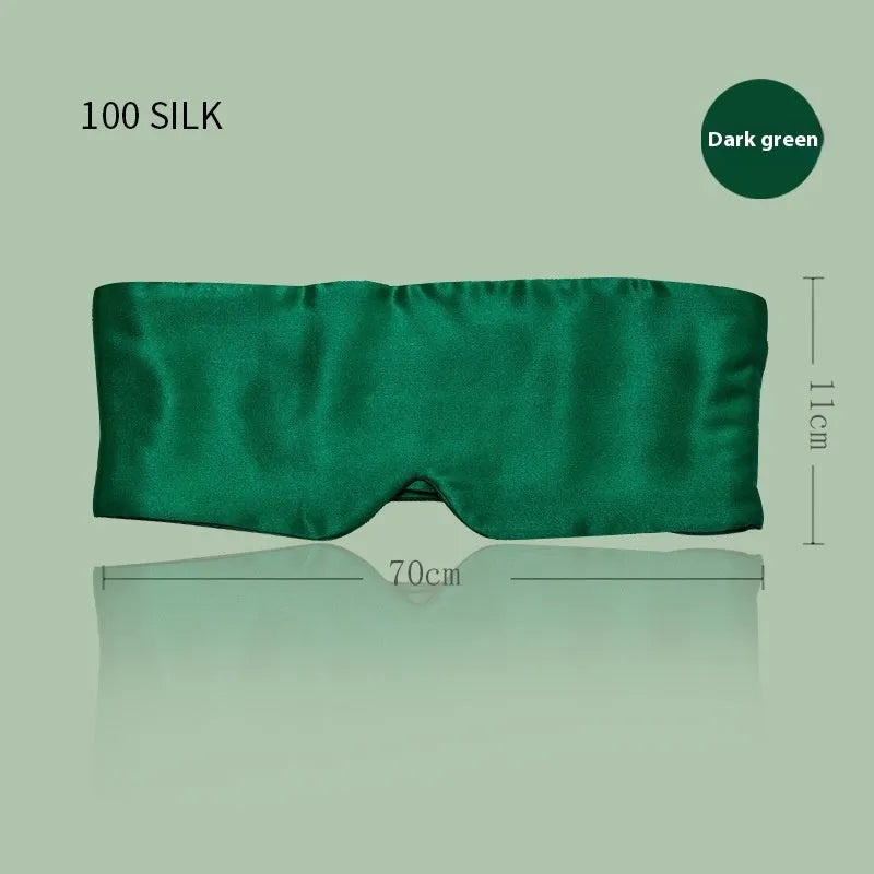 Mulberry silk eye mask in various colours including black and champagne gold for light blocking sleep