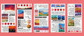 Paper sticker pack showing landscape painting designs with 60x120mm dimensions and eight colour variations