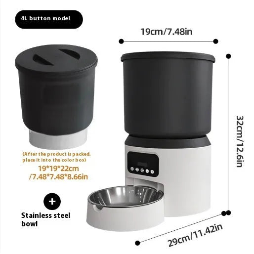 4L smart pet feeder with wifi remote control and optional video monitoring camera