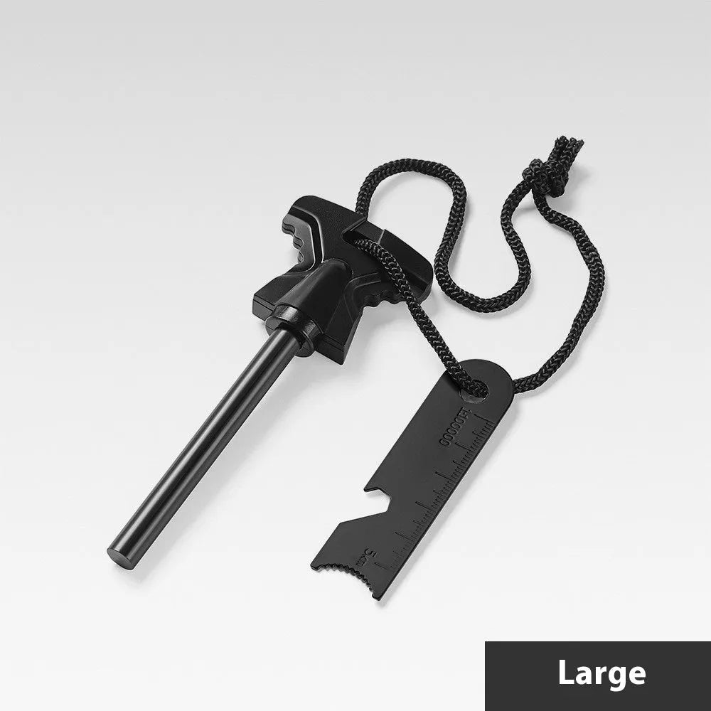Butterfly-shaped stainless steel survival tool with bottle opener, dimensions 117mm by 43mm
