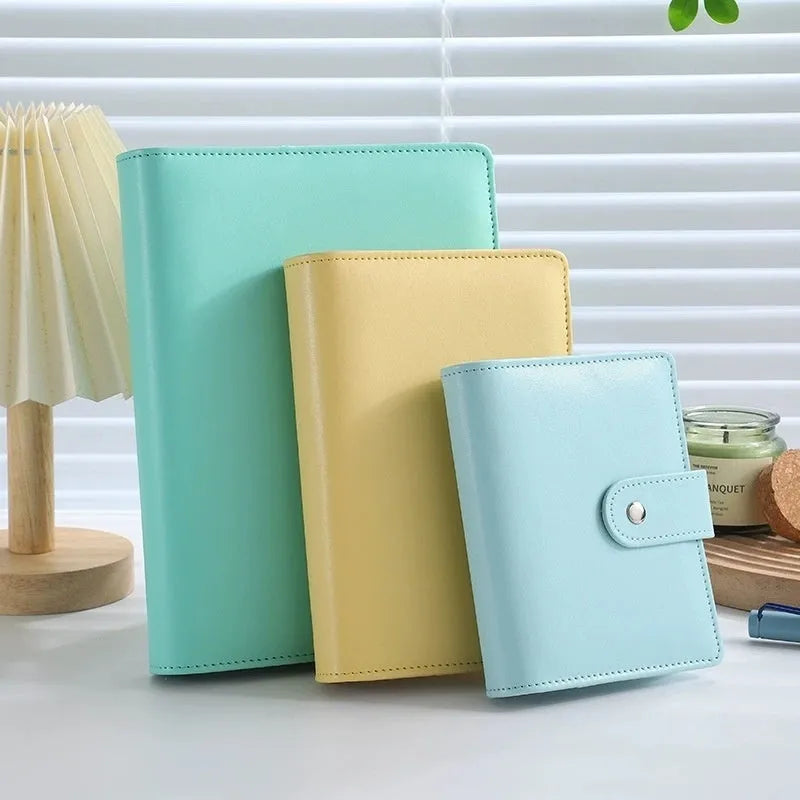 A5 PU leather notebook binder with zipper closure in solid colour options