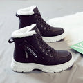 Plus size women's snow boots with tall crown design and lace-up front closure