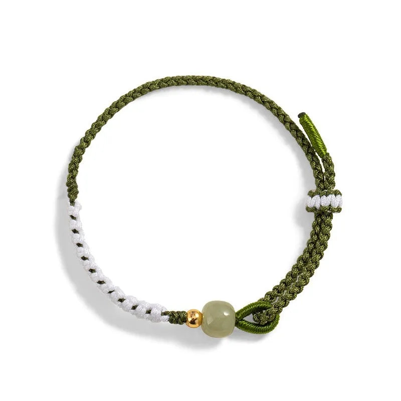 Women's Chinese national bracelet with adjustable cord carrying strap in electroplated finish