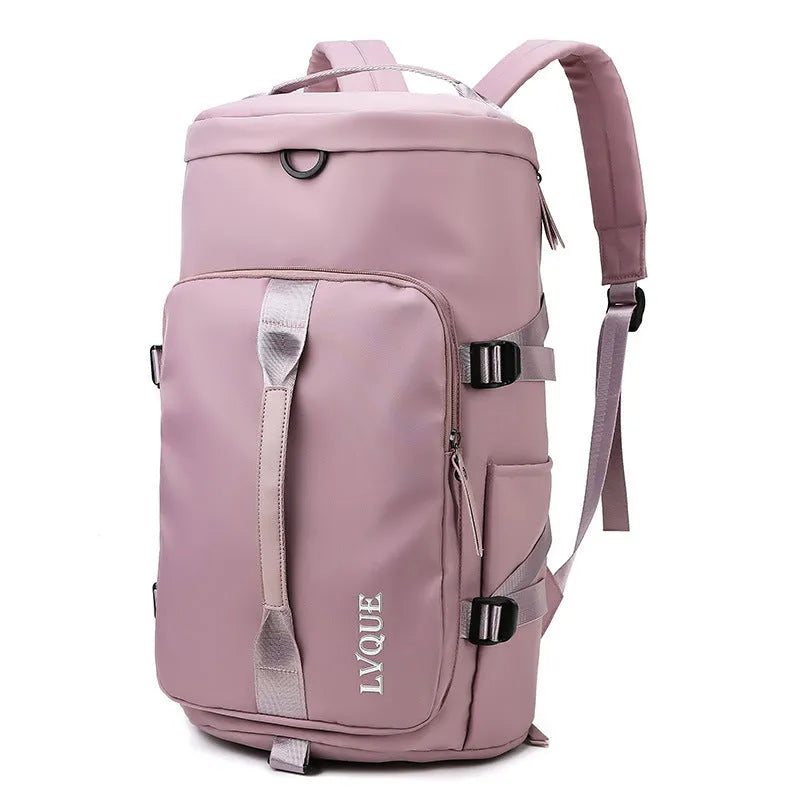 Waterproof convertible gym bag with shoe compartment and combination lock in multiple colour options