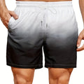 Men's 3D digitally printed sports shorts showing gradient colour transition on micro-elastic mesh material