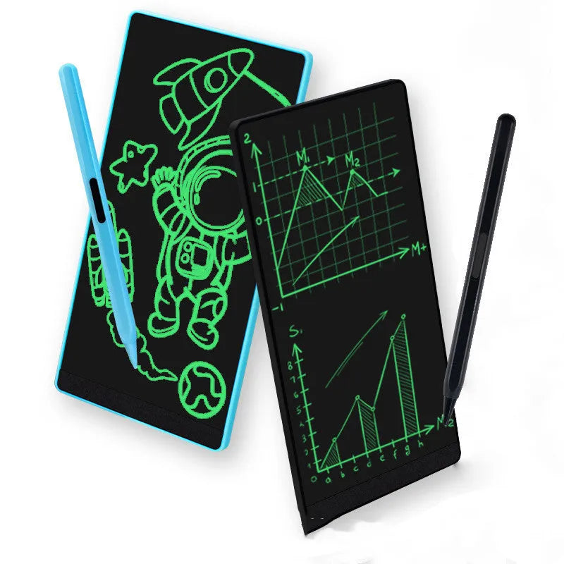 Blue LCD writing tablet with 6.5-inch screen for student arithmetic practice