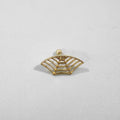 Spider web pattern stud earrings in electroplated gold and silver metal finishes