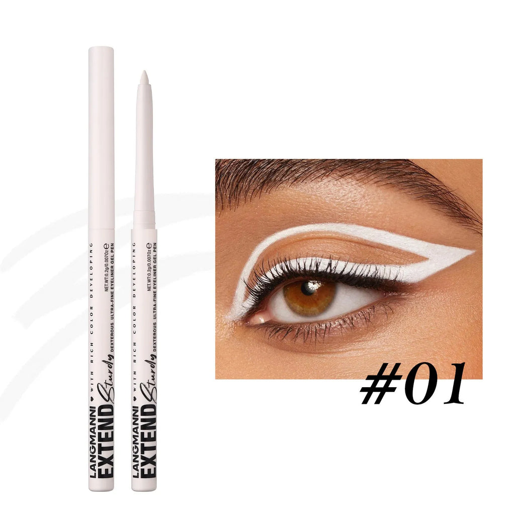 12 colourful eyeliner pencils with matte, glitter, metallic, and pearl finishes in waterproof formula