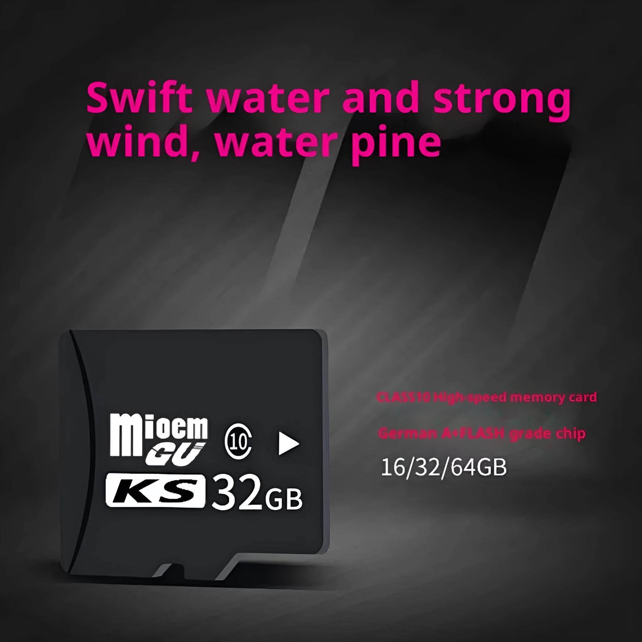 32GB C10 high-speed TF memory card in black for phone camera and driving recorder