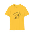 Men's yellow 3D printed casual shirt with round neck and short sleeves in loose fit style