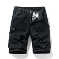 Men's cotton shorts with zipper and multiple pockets in Army Green colour.