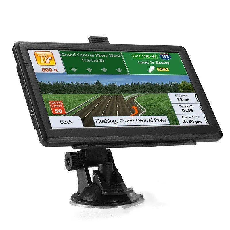 Portable 7 inch car GPS navigation device with touch screen and mounting bracket