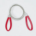Compact black and red survival wire saw with leather case and German stainless steel wire