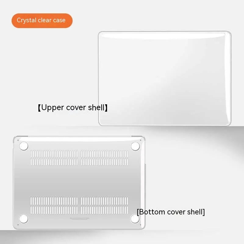 MacBook protective case in crystal transparent, black, frosted and matte finishes for Air and Pro models