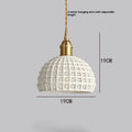 Nordic all-copper single-head brass ceramic pendant light for bedroom and dining room