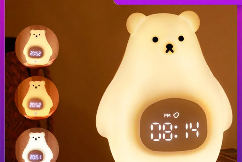 Big White Bear silicone night light with sleeping timer and remote control
