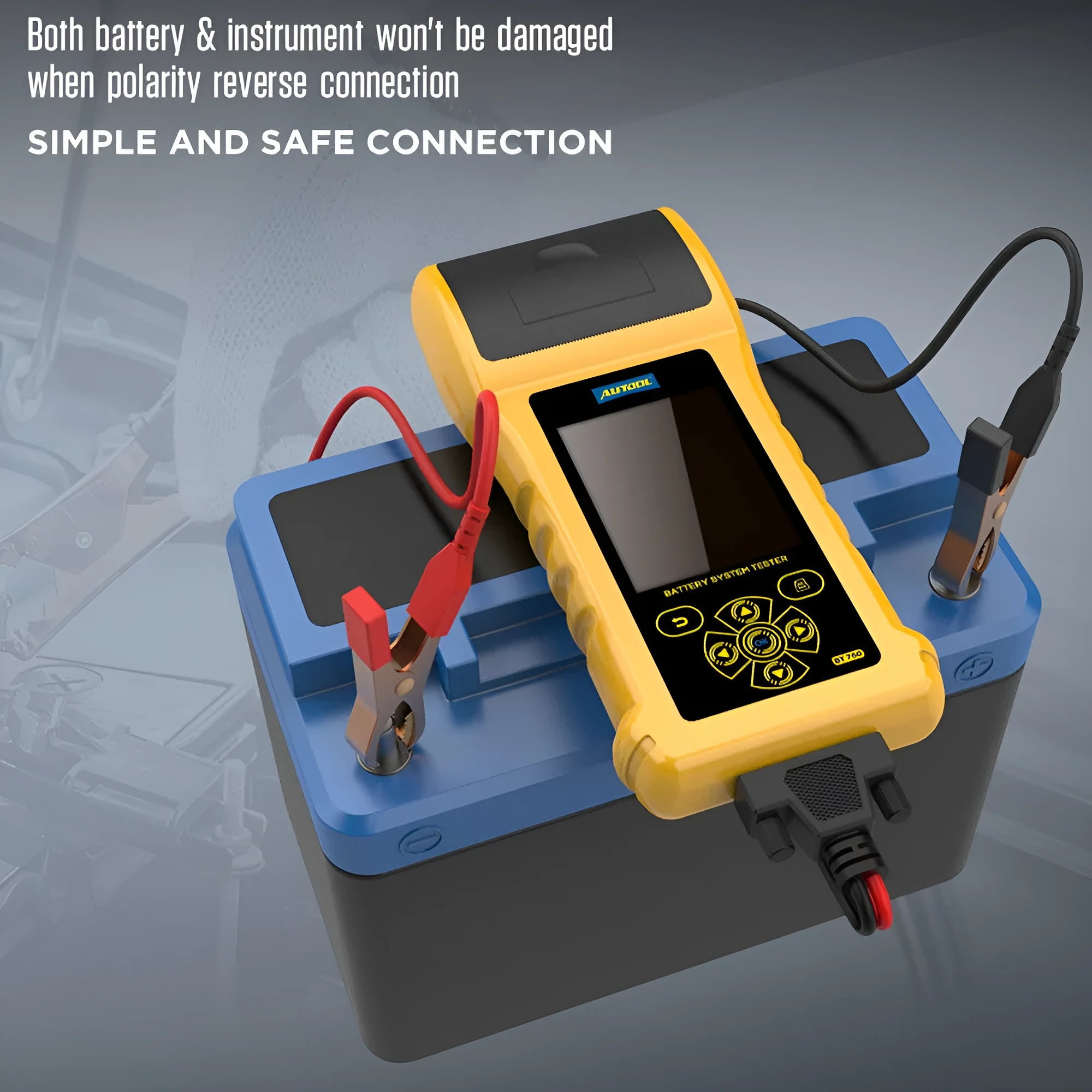 Autool BT760 vehicle battery tester with colour screen display and thermal printer for automotive diagnostics
