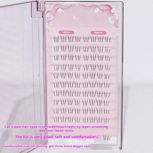 12-row false eyelashes with sheer root and graduated 4-6mm lengths in pointed tail style