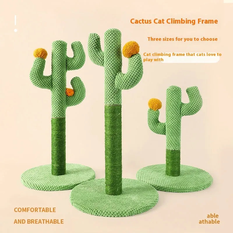 Masson cactus design cat scratch board and climbing pole made from cotton thread