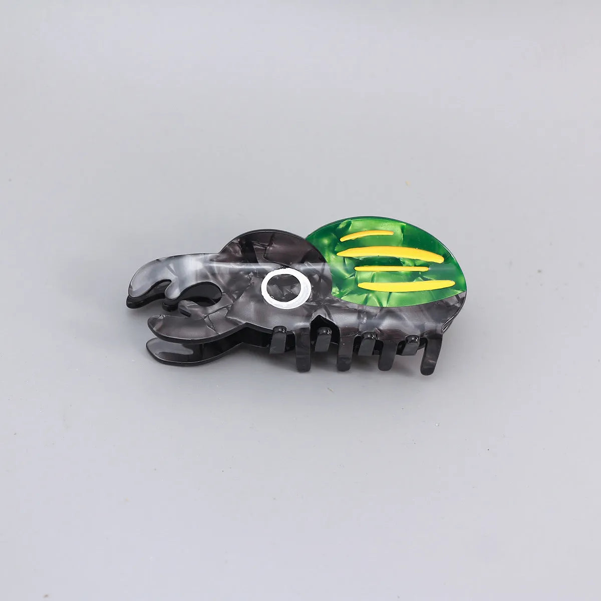 Handmade cellulose acetate cartoon insect biology beetle grip in green, orange, or white colour options
