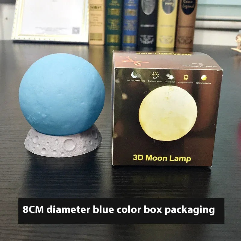 Small night lamp with starry sky and planets design in plastic, half-handmade finish, available in colour options