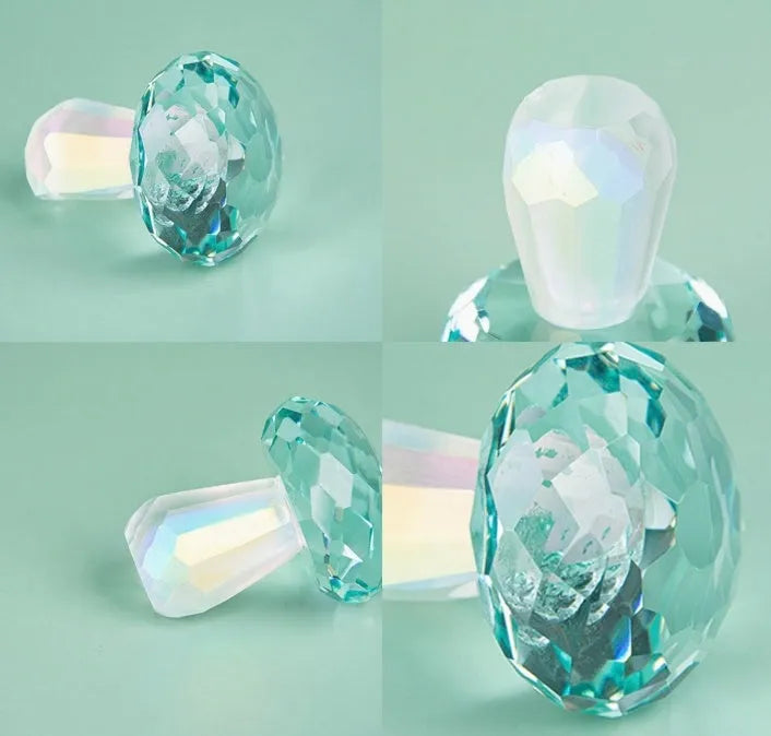 Crystal mushroom decorative ornament in four colour options measuring 40 by 53 millimetres