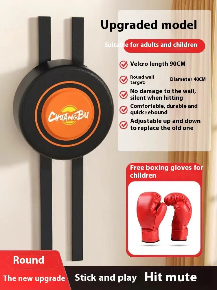 Hanging boxing sandbag wall target with PU leather construction for home fitness training