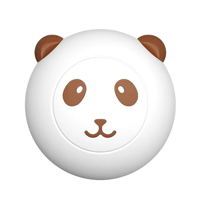 Panda-shaped silicone pet shower brush with soft bristles for bathing cats and dogs