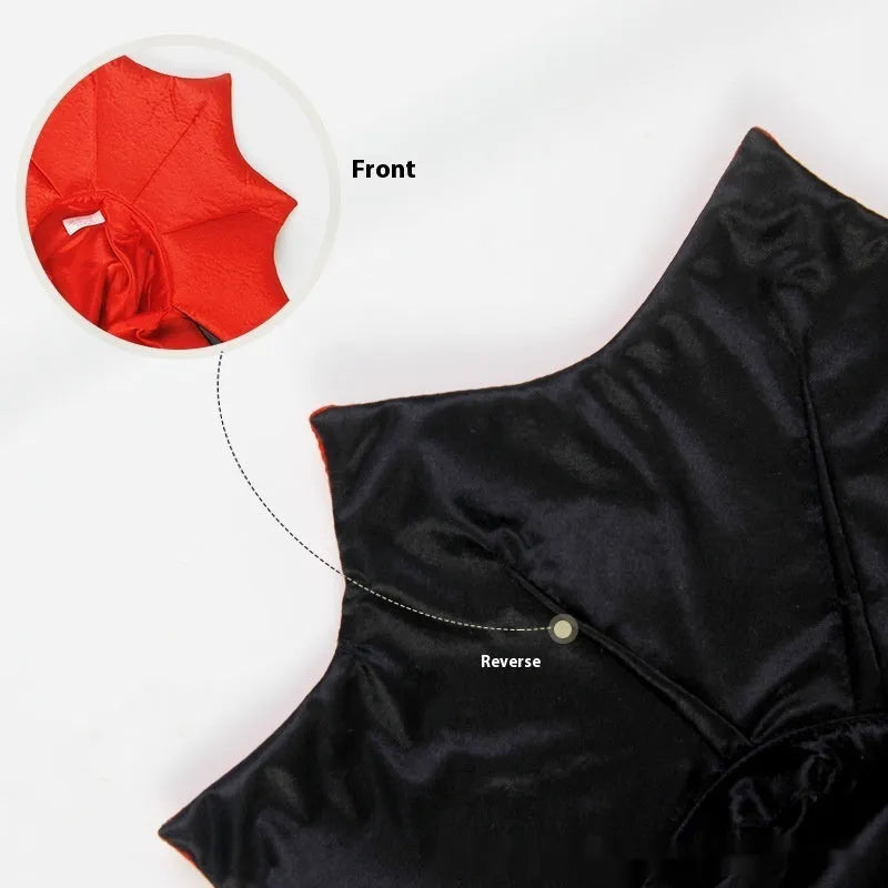 Black and red Halloween pet costume for cats and dogs with European American style design