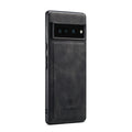 Leather magnetic card holder phone case in black for Pixel8Pro, hand-woven craft