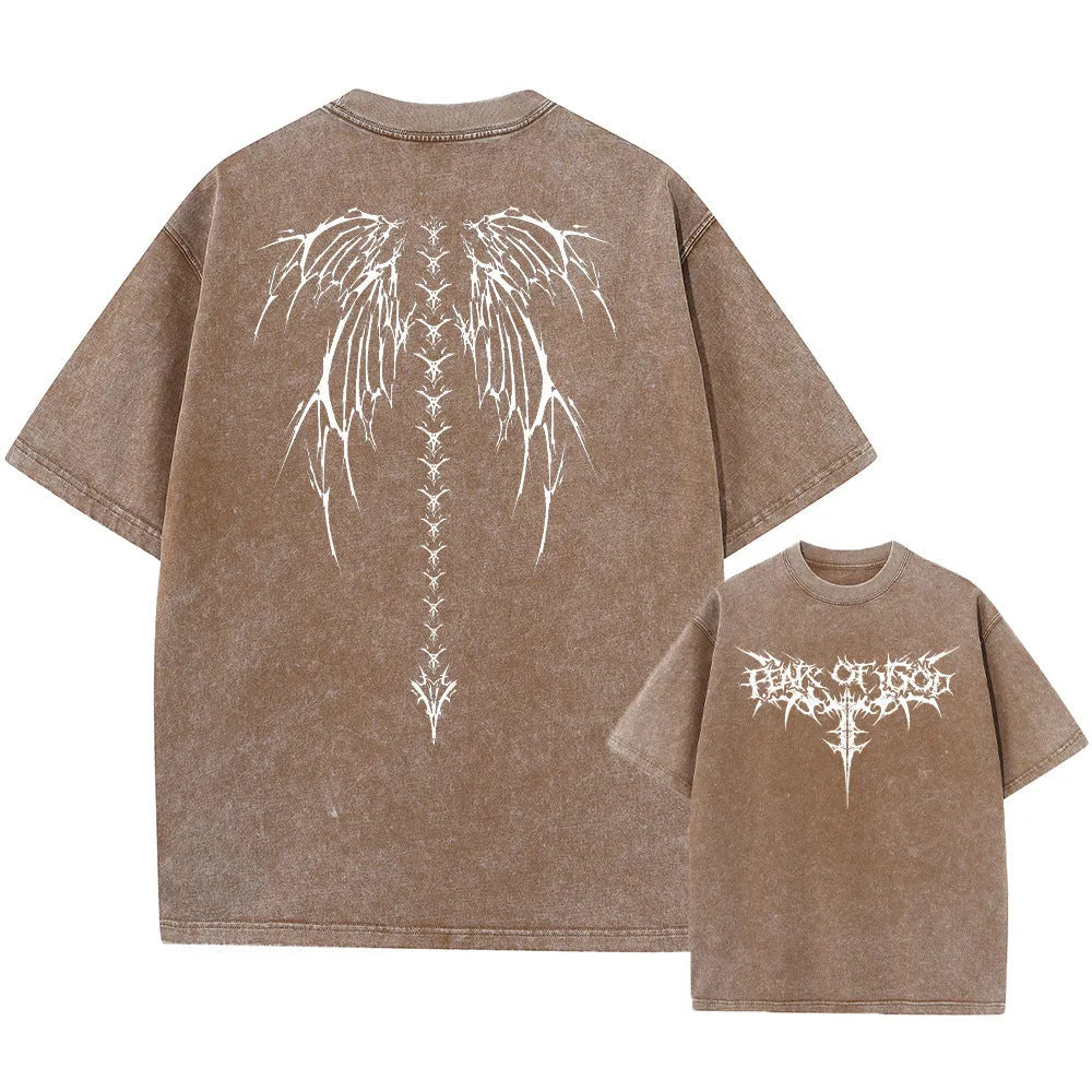 Men's oversized cotton t-shirt with drop shoulder sleeves in solid colour