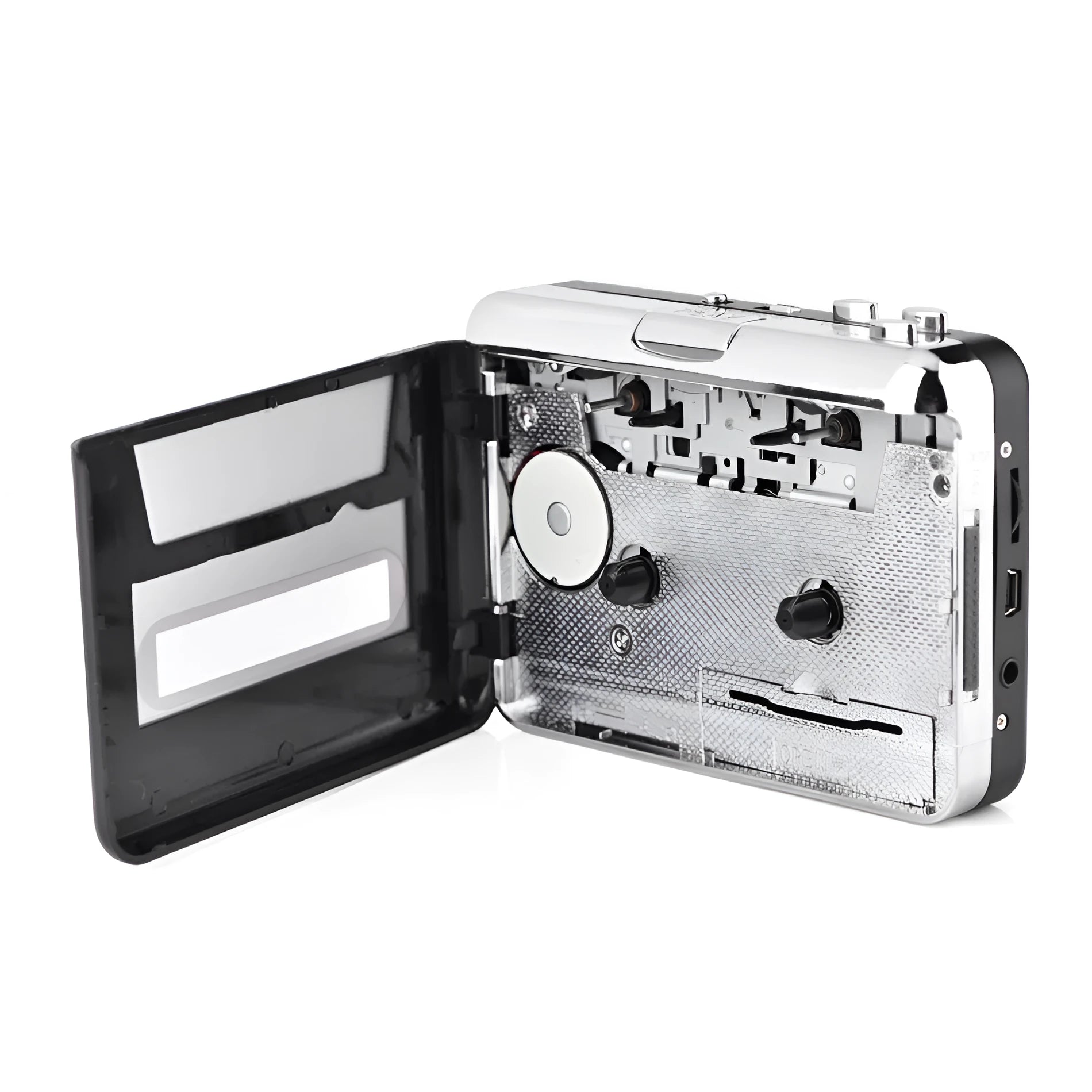 Silver USB cassette converter device for converting tapes to MP3 digital files