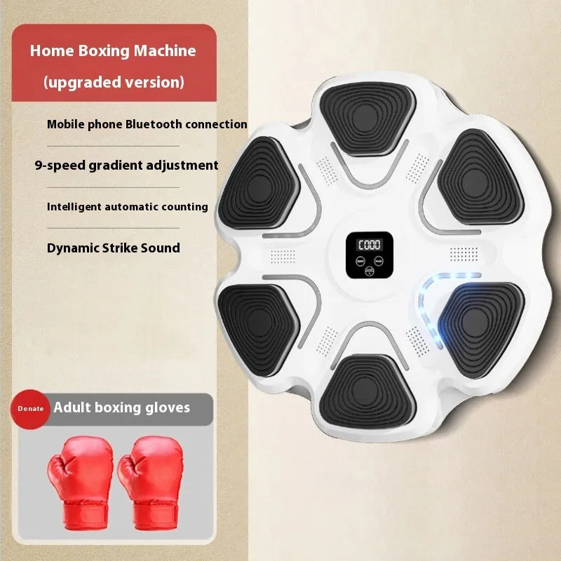 Smart music boxing wall target with electronic display and gloves