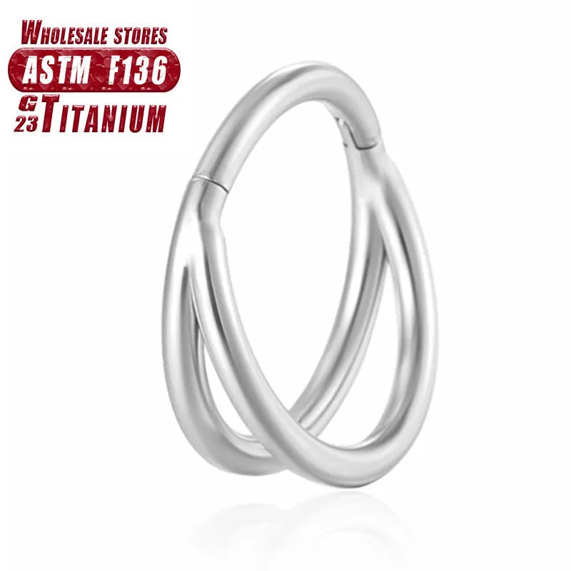 Titanium alloy nose ring body jewellery showing colour options and size variations