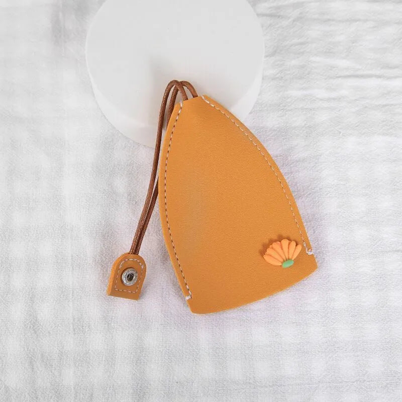 Colourful cartoon pull-out key case for car keys with PU leather construction