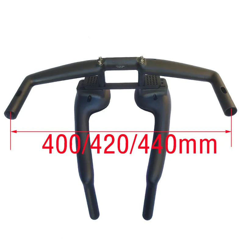 Carbon fibre bicycle handlebar in black matte finish, shown with 10 and 15-degree angle options.