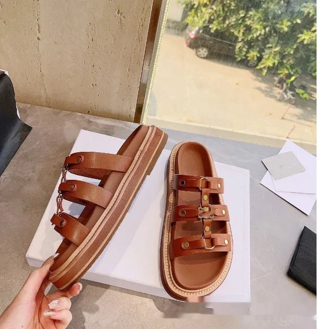 Women's patent leather Roman sandal slippers with sheepskin upper in white, black, or brown colours