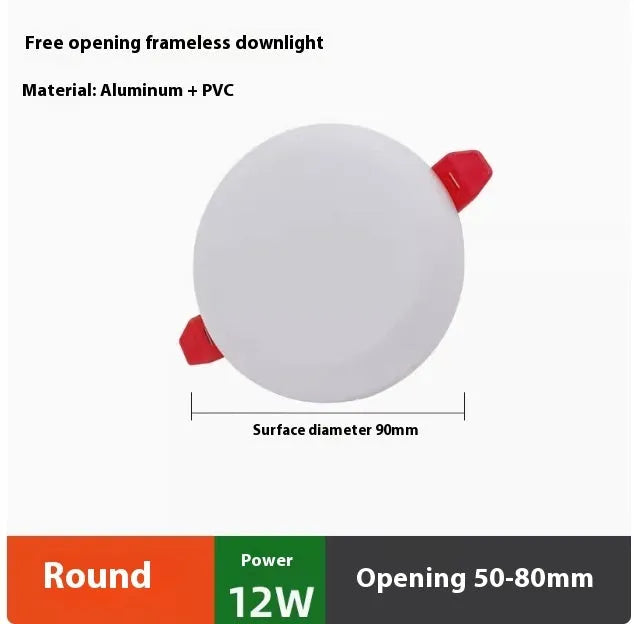 Ultra-thin aluminium LED panel light fitting in Circle and Square shape options
