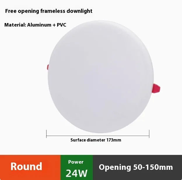 Ultra-thin aluminium LED panel light fitting in Circle and Square shape options