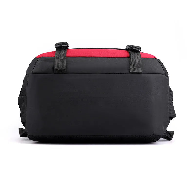 Waterproof nylon school backpack in urban style with airpillow straps and contrast colour details