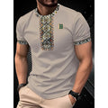 Men's loose fit short sleeve T-shirt with digital 3D printed stripe pattern in polyester fabric