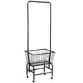 White or black single rod iron pulley storage car for hanging clothes, trousers, or ties.